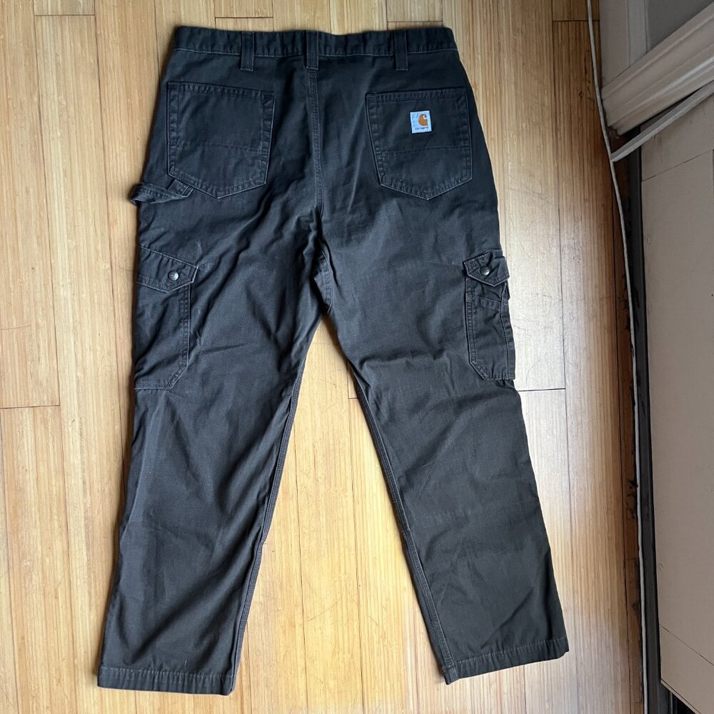 Lot of 3 38x30 Carhartt Relaxed Fit Ripstop Cargo Work Pants, Brown - Picture 3 of 11